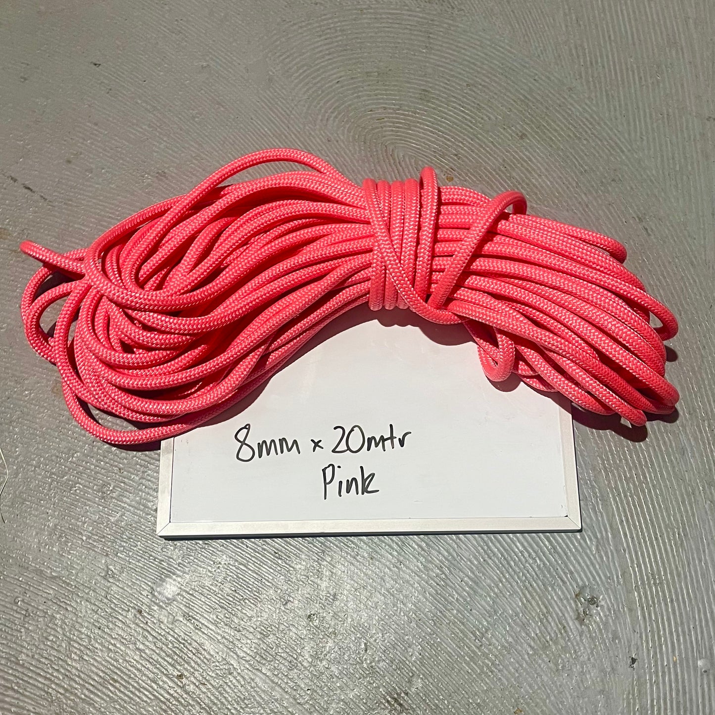 8MM X 20MTR PINK DOUBLE BRAIDED ROPE OFF CUT