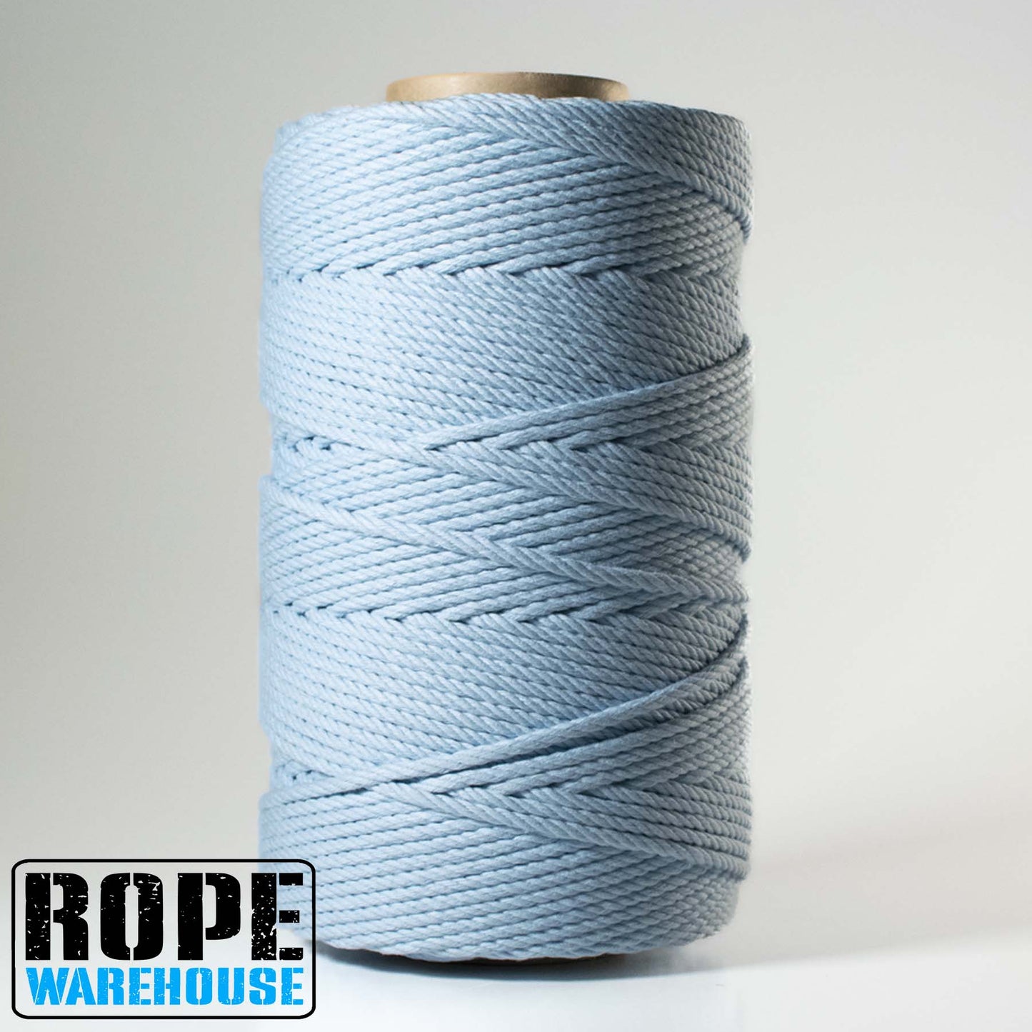 3MM X 400M LIGHT BLUE 4 STRAND COLOURED COTTON ROPE