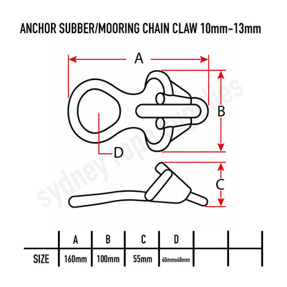 Anchor Snubber/Mooring Chain Claw – Single Tether No Eye