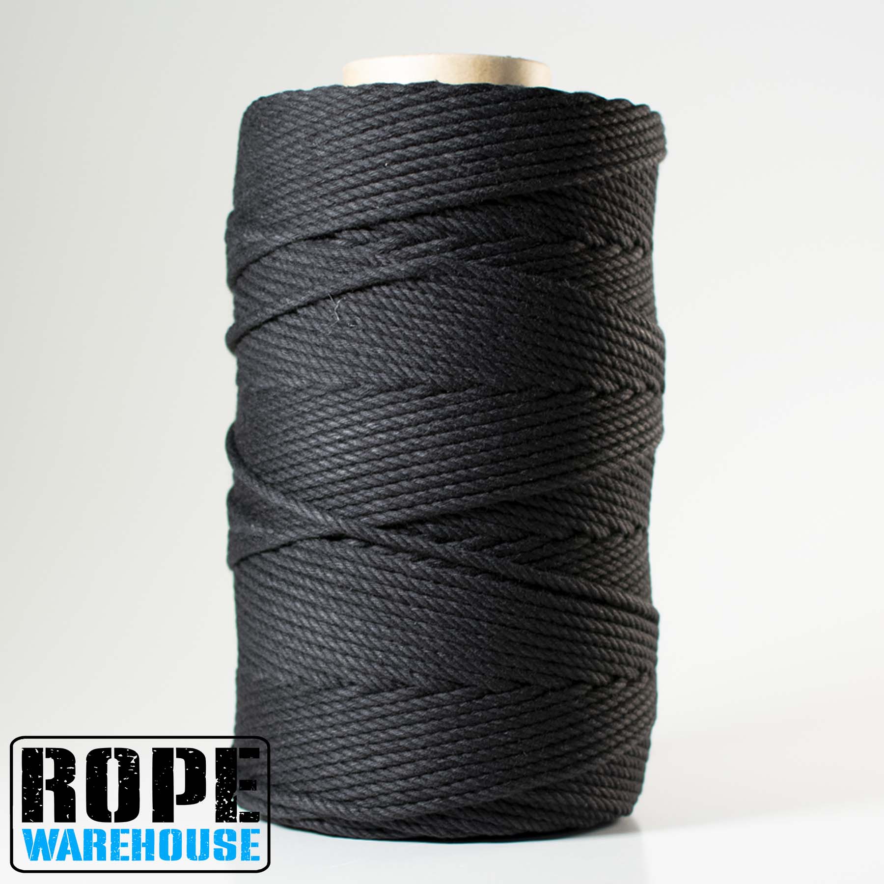 3MM X 400M BLACK 4 STRAND COLOURED COTTON ROPE – ROPE WAREHOUSE