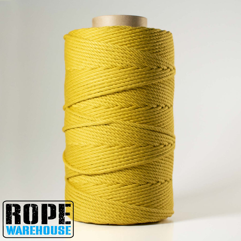 3MM X 400M GOLD 4 STRAND COLOURED COTTON ROPE – ROPE WAREHOUSE