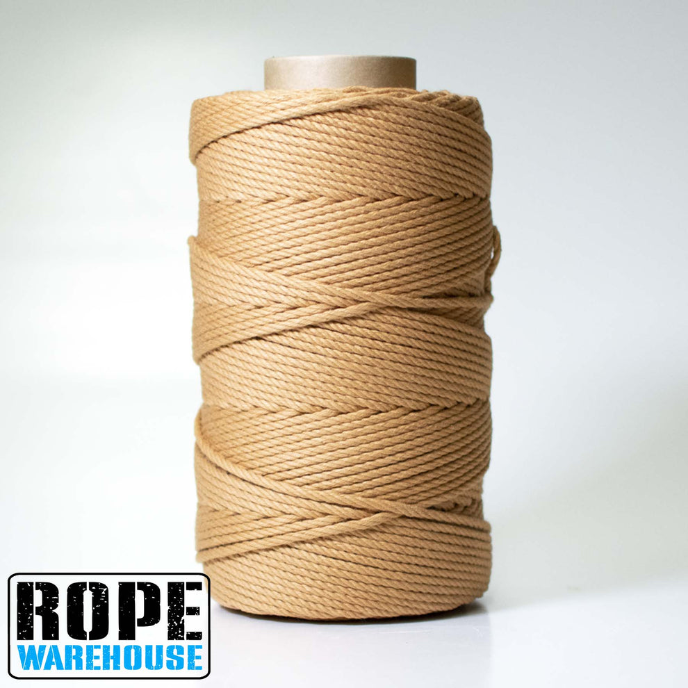 3MM X 400M SANDLEWOOD 4 STRAND COLOURED COTTON ROPE – ROPE WAREHOUSE