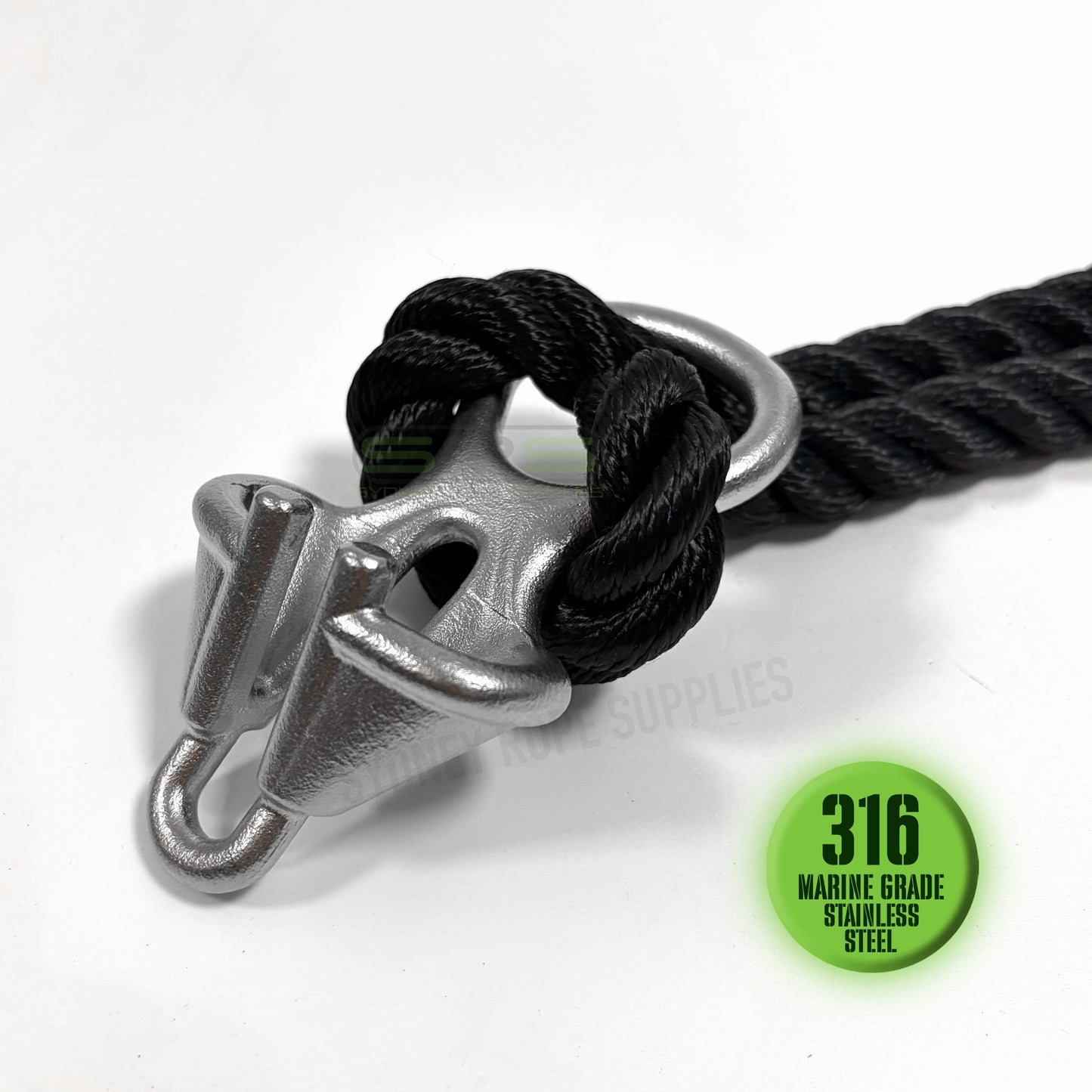 Anchor Snubber/Mooring Chain Claw – Rope Bridle with 300mm Eyes